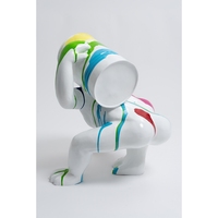 Porte-baril multicolore, design poubelle, statue de gorille, sculpture Donkey Kong