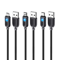 Câble de charge rapide USB C de bonne qualité avec lumière LED 120W, câble de charge de données pour téléphone Android Samsung