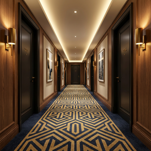 <span class=keywords><strong>Moquette</strong></span> de couloir pour hôtel 5 étoiles HJ, haute résistance, en nylon 6 imprimé, résistante aux taches, <span class=keywords><strong>moquette</strong></span> murale pour l'hôtellerie - Product Image 1