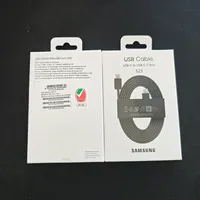 Câble de données USB-C vers USB-C 1,8 m 3A à charge ultra rapide avec gaine en PVC pour S23/S20/S21/S22/S25 Plus/Ultra