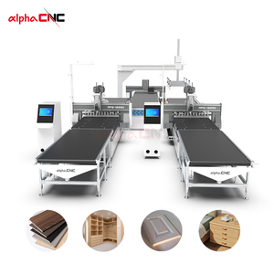 Alpha độ chính xác cao xử lý kép dòng <span class=keywords><strong>CNC</strong></span> <span class=keywords><strong>Router</strong></span> cho bảng điều khiển đồ nội thất làm syntec tốc độ cao động cơ máy bơm động cơ hộp số - Product Image 3
