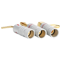 YIDI YD10-007/011/012 Prise banane rouge et noire mâle pour amplificateur de haut-parleur, borne de connexion plaquée or, coque 10,8 mm