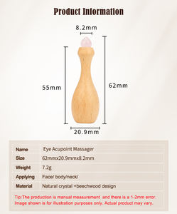 Acupoint Masajeador Acupresión de madera Accupoint Gua Sha Mini Eye Massager Pen con piedra natural Jade Roller Productos de masaje - Product Image 2