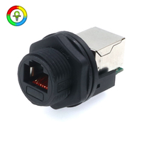 Connecteur RJ45 étanche M19 CAT6 8 broches, prise Ethernet industrielle circulaire femelle à montage sur panneau