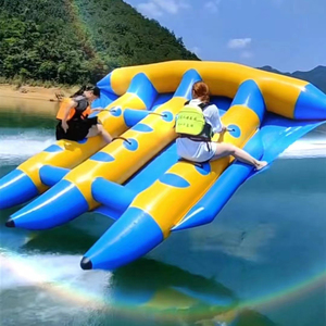 Venta Directa del Fabricante de Peces Voladores Inflables para Agua: Bote Banana Acuático Remolcable por Moto Acuática, Giroscopio Patito Amarillo - Product Image 1