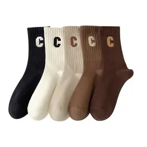 High Quality Embroidered Print Cotton Socks Custom Logo And Pattern Socks