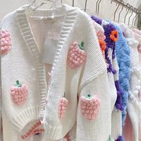 Venta al por Mayor 2025, Cárdigan de Moda Otoño-Invierno para Mujer, Cuello Redondo, Suéter Holgado, Envío Aleatorio de Inventario