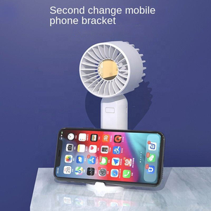 Multifunctional Handheld <b>Mini</b> Fan Built‑in Warm LED Lamp Rechargeable Personal Air <b>Cooler</b> With Detachable Stand - Product Image 3