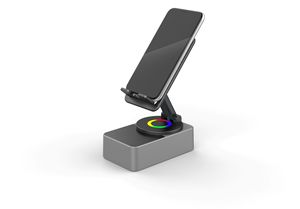 360-Grad-LED-Powerbank-Ladegerät mit Halterung, Tisch-Mobil-Tablet-Interaktion, Kabelloser Lautsprecher, Metall-Schreibtisch-Telefonständer - Product Image 3