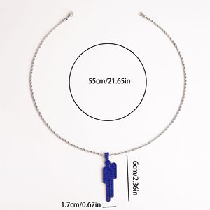 Nuevo collar con colgante de circonita estilo hip hop de Billie Eilish, diseño de cabeza torcida, accesorio de moda Q4 - Product Image 2