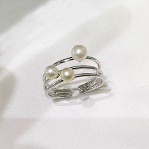 อุปกรณ์ DIY 10569 แหวนเงินแท้ S925 สำหรับใส่เครื่องประดับ แหวนเปล่าสำหรับใส่ไข่มุกทรงกลมขนาด 7-10 มม. - Product Image 1