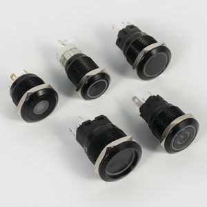 Interrupteur à bouton-poussoir momentané en métal IP65 de 22 mm, 12 V, LED, tête plate, broche - Product Image 5