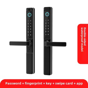 Cerradura inteligente de huellas dactilares de doble cara a prueba de agua para puertas de madera Villas Red WiFi de aleación de aluminio conectada Datos en la nube de marca - Product Image 6
