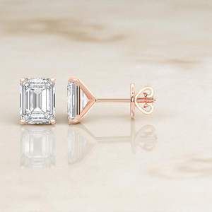 ต่างหูเพชรทรงกลมแบบหนีบ KEEVA JEWELS สีโรสโกลด์ ขนาด 0.50 กะรัต ถึง 4.00 กะรัต สำหรับผู้หญิง พร้อมตัวล็อคแบบกด - Product Image 4