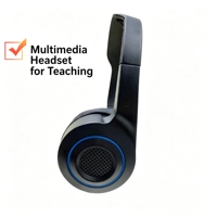 Casque audio filaire multimédia avec micro-cannette, câble de 1,8 m en ABS+PU pour l'école, la formation et l'apprentissage électronique