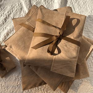 Brown Flannel Flap Bag High-grade <b>Screen</b> Printed <b>Folding</b> Envelope Bag Packaging Bag - Product Image 5
