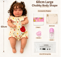 Poupée réaliste pour tout-petits de 24 pouces (60 cm), poupée bébé en vinyle souple, jouet de jeu d'imitation, cadeau surprise