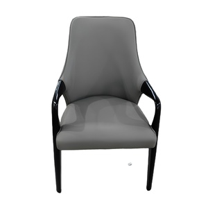 Silla de Comedor de Diseño de Lujo en Cuero, Reclinable, Simple y Concisa, de Madera Sólida, Silla de Ocio de Madera - Product Image 1