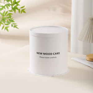 Boîte à gâteau ronde haute de <span class=keywords><strong>8</strong></span> pouces, boîte d'emballage pour cadeau de mariage ou d'anniversaire avec couvercle transparent - Product Image 5