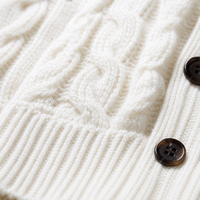 Cardigan surdimensionné personnalisé pour femme, col en V, tricot torsadé, boutons, poches plaquées, manches longues, vente en gros OEM, marque privée, commande en gros