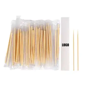 Factory custom logo opp plastic bag wrapped vietnam bulk wholesale disposable natural bamboo toothpicks