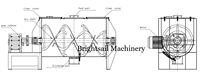 Mélangeur à ruban horizontal SS304 pour poudres alimentaires et détergents, machine de mélange de poudres industrielles Brightsail