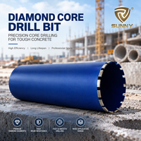 Foret diamanté 1-14-7UNC Dry&Wet de 203 mm avec segments diamantés pour le perçage du béton et du béton armé