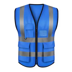 2024 New Products Polyester blue safety vest hi visible reflective