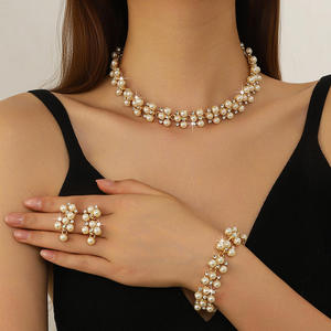 Elegante Juego de Joyería de 3 Piezas Chapado en Oro con Cristales para Mujer, Servicio de Abastecimiento 1688 con MOQ Bajo, Marca FTS, Más de 10 Años de Experiencia, DDP - Product Image 1