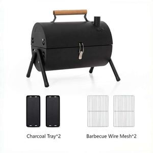 Family BBQ Portable Stainless Steel <strong>Charcoal</strong> <strong>Grill</strong> Flame Safety Device Folding Double-sided <strong>Mini</strong> Camping Picnic Outdoor 2-3 - Product Image 2