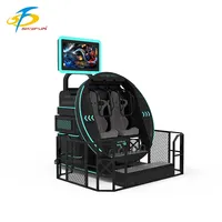 Parque Temático VR Simulador de vuelo giratorio de 360 grados Máquina de juegos de realidad virtual de 2 plazas Metal de fibra de vidrio para interiores/exteriores