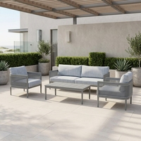 Modernes Outdoor-Terrassen-Sitzgruppen-Set mit Aluminiumrahmen, Garten-Lounge-Möbel