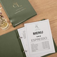 Housses de menu de café personnalisées Couverture rigide Supports de menu avec reliure à anneaux A4 A5 Format lettre Dossiers de menu de restaurant