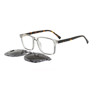 Lunettes optiques haut de gamme de luxe monture lunettes de soleil TR90 bleues/transparentes avec <span class=keywords><strong>lentilles</strong></span> TAC conception de lunettes à clipser à la mode - Product Image 4