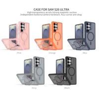 Coque de téléphone compatible Samsung Galaxy S26 Ultra, nouveau support de caméra cachée, protection intégrale, antichute, toucher doux, magnétique S25/24