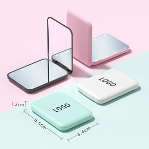 Cầm tay 2X Độ phóng đại <span class=keywords><strong>LED</strong></span> ánh sáng nhỏ gọn trang điểm gương túi kích thước với ABS kết thúc có thể gập lại Du Lịch Mỹ phẩm gương Quà Tặng - Product Image 1
