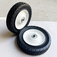 Nouvelles roues en caoutchouc massif Lutian 8''x1.5'' avec roulement simple - Garantie de 6 mois pour chariot à main, chariot à sacs et tondeuse à gazon