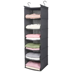 Organizador de Armario con Estructura Metálica Resistente, Estantes Colgantes Plegables, Estantes de Tela para Almacenamiento de Ropa, Dormitorio, Cocina, para Guardar Bolsas - Product Image 2