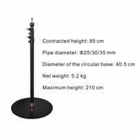 Support de microphone vertical en métal robuste avec base à disque réglable pour utilisation au sol