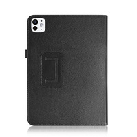 Nouvel étui pour tablette en cuir PU motif Litchi avec étui de protection arrière en TPU souple pour iPad Air 6 7 tablettes universelles de 10.1 à 13 pouces