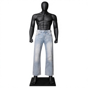 Jeans Anchos de Mezclilla Lavada, Cintura Media, Estilo Vintage, Color Azul Claro, Transpirables, Corte Holgado, Estilo Casual Urbano - Product Image 1