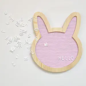 厂家定制带字母支架环保棉布袋兔形留言板