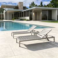 Chaise longue de jardin en aluminium pour piscine extérieure, mobilier de détente, chaise inclinable pour villa de plage et hôtel
