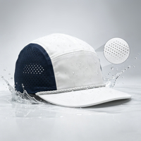 Gorra Deportiva de 5 Paneles, Personalizable con Logotipo, Impermeable, de Secado Rápido, de Nailon, con Perforaciones Cortadas a Láser, Transpirable, para Exteriores