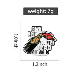 เป็นแสงที่คุณต้องการที่จะเห็นในโลกเข็มเคลือบขวดและไฟการ์ตูนเข็มกลัดสร้างสรรค์ปกเสื้อ - Product Image 6