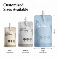 Pochette de café liquide imprimée sur mesure avec bec verseur, concentré de café froid prêt à boire, emballage stand-up, vente en gros