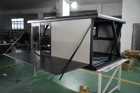 Tente de toit rigide de luxe à levage électrique télécommandé, construction en aluminium, conception étanche pour matelas d'extérieur