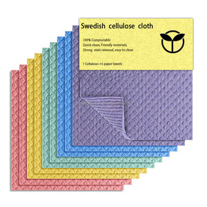 Tự Nhiên Thân Thiện Với Môi Ủ Bột Gỗ Khăn Rửa Chén Rửa Khăn Khô Cellulose Và Bông Vải - Product Image 1