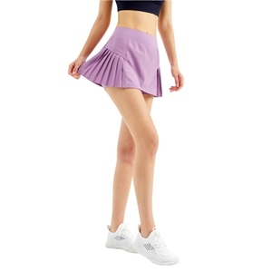 Hohe Taille Beine Seitentaschen plissierte Röcke Sportbekleidung Tennissrock - Product Image 1