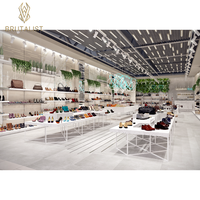 Magasin de chaussures de luxe Idées de décoration Magasin de chaussures Meubles Étagère Design en bois Sac à main Présentoir à chaussures